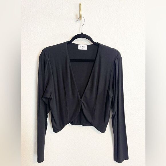 Revolve x LNA Sweater Rib Shrug sweater in Black Medium - Picture 2 of 7